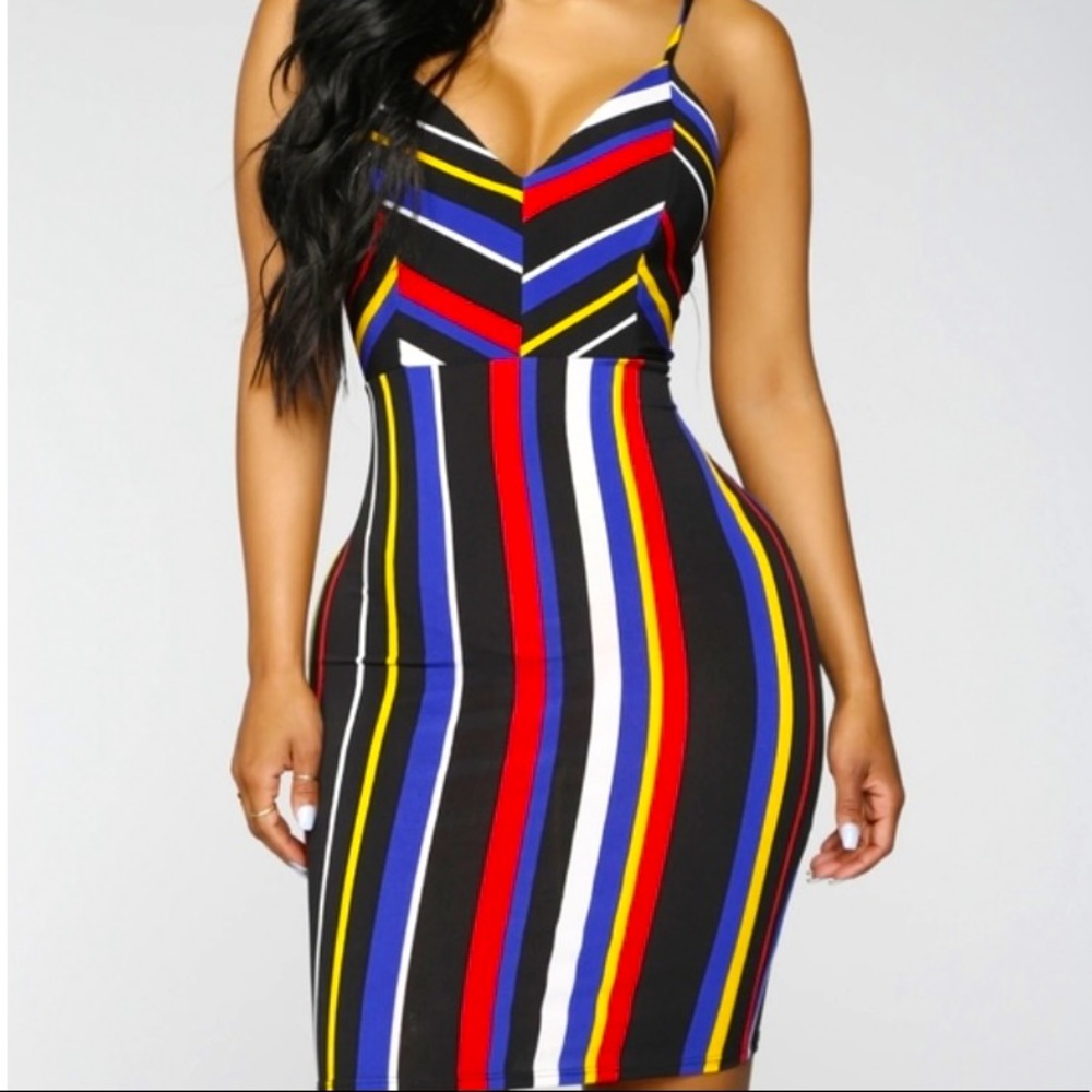 Multi Stripe Bodycon Dress